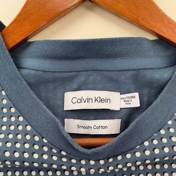 Calvin Klein Men's Dot Grid Print Short Sleeve Smooth Cotton Tee - Picture 6 of 10